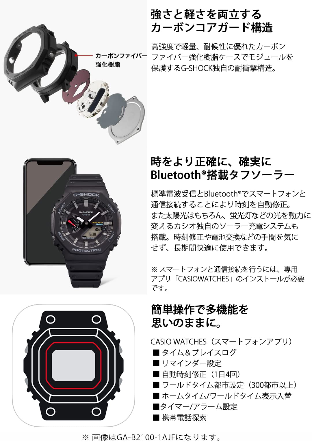 Casio GA-B2100-1AJF [G-Shock GA-B2100 Series Men's Rubber Band] Watch Shipped from Japan Released in Apr 2022