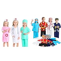 Doctor kit for Kids and Dress up Clothes for Boys Role Play Fireman Police Doctor Chef