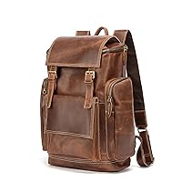 Mens Backpacks, Men Male Leather Large Capacity Travel Book Laptop Bag Backpack