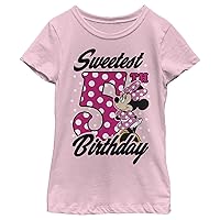 Disney Little, Big Minnie Mouse Sweet 5th Birthday Girls Short Sleeve Tee Shirt