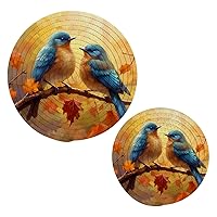 Bird (7) Trivets for Hot Dishes 2 Pcs,Hot Pad for Kitchen,Trivets for Hot Pots and Pans,Large Coasters Cotton Mat Cooking Potholder Set