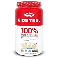 BioSteel 100% Whey Protein Powder Supplement, rBGH Hormone Free and Non-GMO Post Workout Formula, Vanilla, 25 Servings
