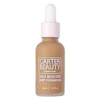 Carter Beauty Half Measure Dewy Foundation - Water-Based, Ultra Hydrating Formula - Buildable, Light-To-Medium Sheer Finish - Vegan And Cruelty Free, Paraben And Sulfate Free - Caramel Chew - 1.01 OZ