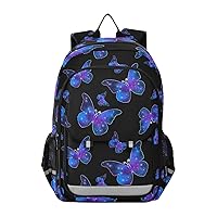 ALAZA Butterfly Print Galaxy Starry Laptop Backpack Purse for Women Men Travel Bag Casual Daypack with Compartment & Multiple Pockets