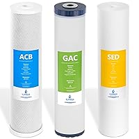 Whole House Water Filter Set – 3 Stage Water Filtration Replacement Kit – Sediment, Charcoal, Carbon High Capacity Cartridge Filters – 5 Micron Water Filter – 4.5” x 20” inch