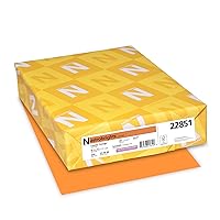 Neenah Astrobrights Premium Color Card Stock, 65 lb, 8.5 x 11 Inches, 250 Sheets, Cosmic Orange