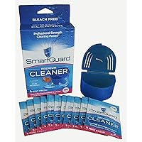 SmartGuard Premium Cleaner Crystals & Cleaning Case -(110 Cleanings)- Removes Stain, Plaque, & Bad Odor from Clear Braces, Dentures, Night Guards, Mouth Guard, & Retainers.