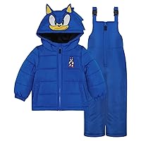 Sonic The Hedgehog Boy’s Heavyweight 2-Piece Snow Bib & Jacket Snowsuit
