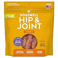 Dogswell Jerky Hip and Joint Dog Treats Grain Free Made in USA Only, Glucosamine and Chondroitin, 20 oz Duck