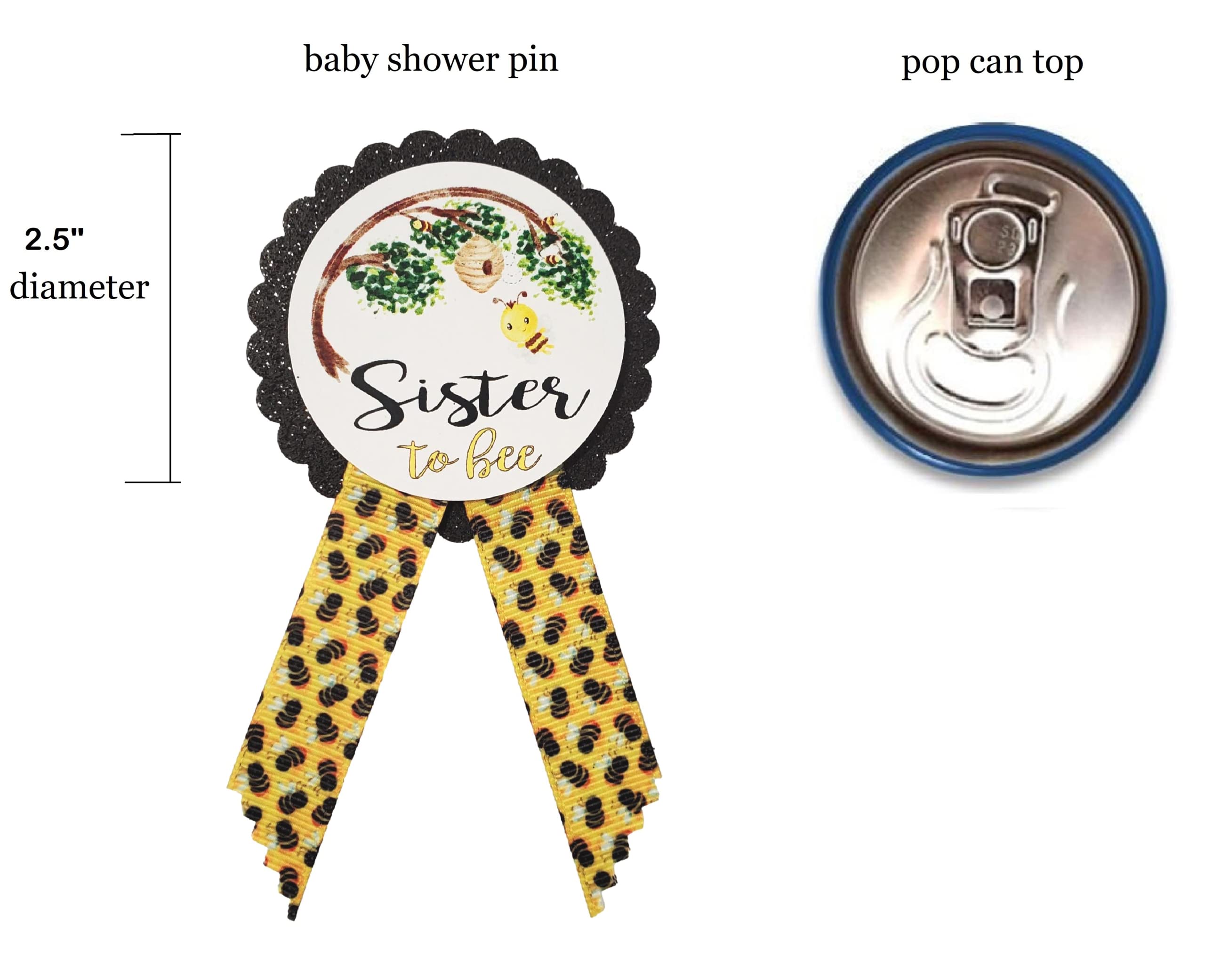 Honey Bee Baby Shower Pins for Family Honeycomb by Amy's Bubbling Boutique