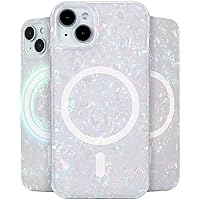 LONLI Hue - for iPhone 15 Case [Compatible with Magsafe] - White Pearl Tort - [10FT Droptection] [4 Airbag Cushioned Corners] - Cute, Unique and Aesthetic (2023)