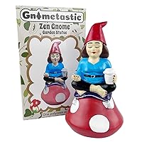Gnometastic Gnomes - Lady Zen Gnome, Meditating Yoga Female Garden Gnome Statue, 8.85in Funny Garden Gnomes Decorations for Yard and Outdoor Lawn Ornament, Naughty Gnomes for Home Decor