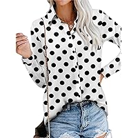 Magritta Women's Shirts Fashion Casual Loose Fit Long Sleeve Button Down Lightweight Collared Blouse Tops