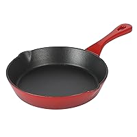 Crock Pot 8 Inch Enamel Cast Iron Skillet - Gradient Red