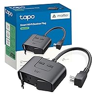 TP-Link Tapo Matter Outdoor Smart Plug, 2 Individual outlets, IP65 Weather Resistance, Works with Apple Home, Alexa, Google Home, Long Wi-Fi Range, 2.4G Wi-Fi Only, ETL Certified(Tapo P400M)