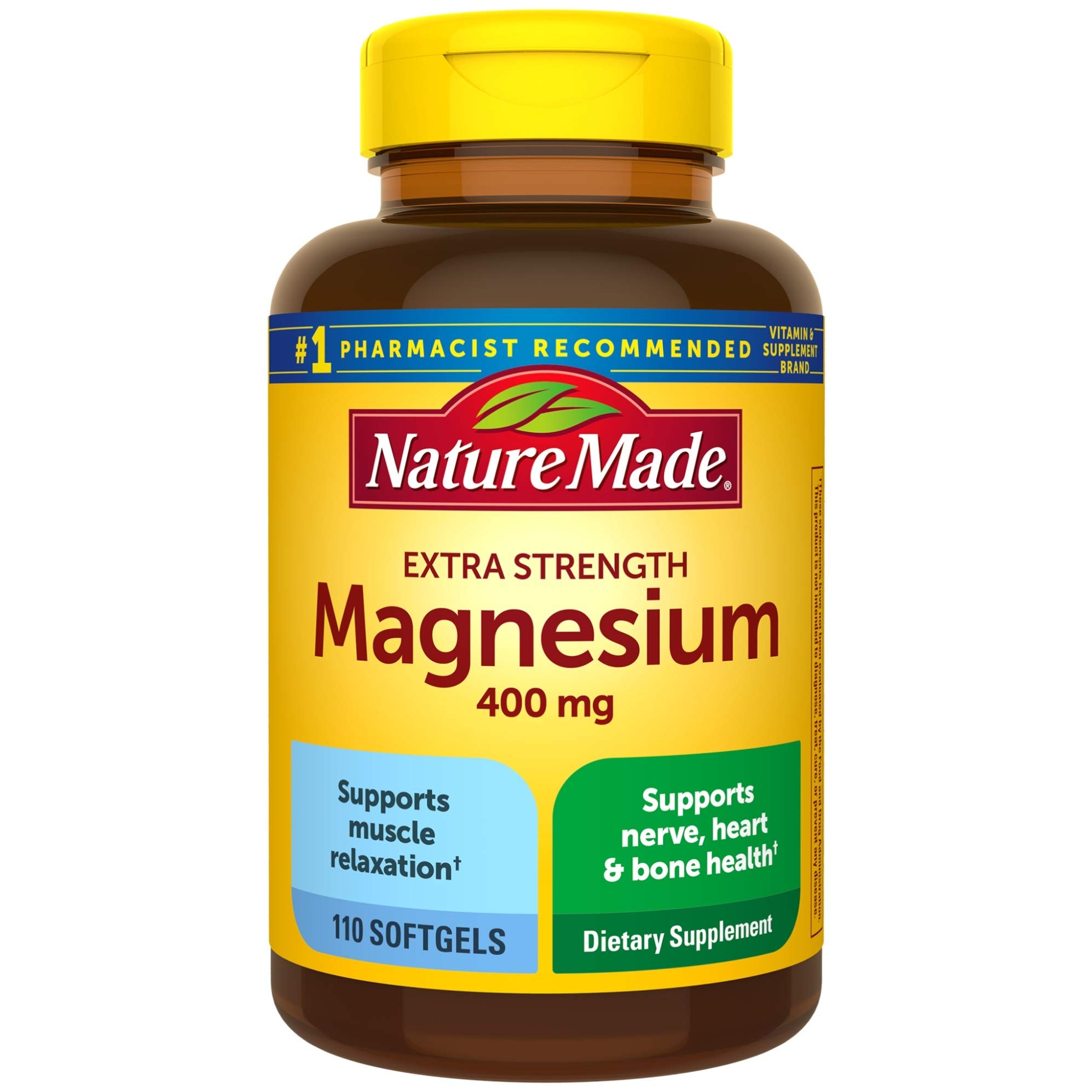 Nature Made Extra Strength Magnesium Oxide 400 mg, Dietary Supplement for Muscle Support, 110 Count
