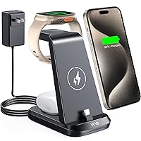 30W PD USB C Super Fast Charging Station Charger for iPhone 15/15 Plus/15 Pro/15 Pro Max Only, VCVS 3 in 1 Wireless Charger Compatible with Apple Watch Ultra/SE/9/8/7/6/5/4/3/2, for AirPods 2/3/Pro