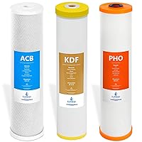 Express Water Whole House 3 Stage Heavy Metal and Anti Scale Water Filter Set - Polyphosphate, Carbon Block, KDF High Capacity Cartridge Filters - 5 Micron 4.5” x 20” inch