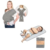 KeaBabies Baby Wraps Carrier and Portable Diaper Changing Pad - D-Lite Baby Wrap - Easy-Wearing - Waterproof Foldable Baby Changing Mat - Adjustable Baby Sling Carrier - Travel Diaper Change Mat
