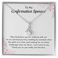 To My Confirmation Sponsor Necklace, Sponsor Confirmation Necklace Gifts For Sponsors Religious Thank You Gift, Necklace Christian Religious Faith Gifts With Message Card And Gift Box.