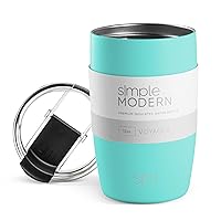 Simple Modern Travel Coffee Mug Tumbler with Flip Lid | Reusable Insulated Stainless Steel Cold Brew Iced Coffee Cup Thermos | Gifts for Women Men Him Her | Voyager Collection | 12oz | Ocean Water
