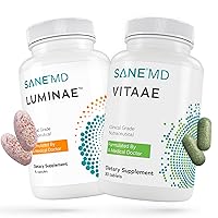 SANE MD Bundle - Vitaae Citicoline for Throat Phlegm, Coughing & Brain Health (30ct) + Luminae 7-Keto DHEA Supplement for Women and Men (15ct)