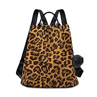ALAZA Fashion Leopard Print Animal Wild Backpack with Keychain for Woman Ladies
