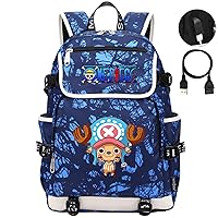 One Piece Casual Bookbag with USB Charging Port-Multifunction Backpack for Outdoor-Lightweight College Rucksack