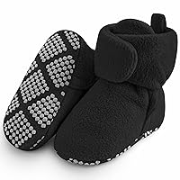 Pro Goleem Fleece Baby Booties, Warm Cozy Baby Slippers, Stay On Sock Shoes, Easy to Put on, Unisex Baby Gifts, Soft Non-Slip Adjustable Newborn Boots for Boys and Girls