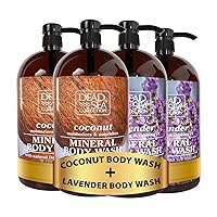 Bundle Coconut Body Wash+ Lavender Body Wash for Women and Men - 2X Pack of 2 (67.6 fl. oz) - Cleanses and Moisturizes Skin - With Natural Minerals and Vitamins Nourishing Skin