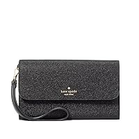 Kate Spade New York Glimmer Boxed Medium Flap Phone Wristlet Wallet Black