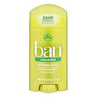 Ban Anti-Perspirant Deodorant Invisible Solid Unscented 2.60 oz