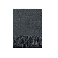 6 Pcs Dark Gray Solid Plain Soft Thick Scarf -INCO