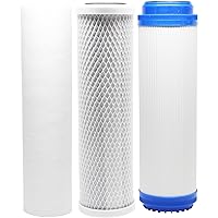 Replacement Filter Kit Compatible with Everpure CGS-12 EV910012 RO System - Includes Carbon Block Filter, PP Sediment Filter & GAC Filter - Denali Pure Brand