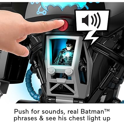 DC Super Friends Fisher-Price Imaginext Batman Playset Bat-Tech Batbot 2-Ft-Tall Robot with Lights Sounds & 11 Play Pieces for Ages 3+ Years