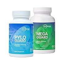 Microbiome Labs Gastric Balance Support Bundle - MegaGuard (60 Capsules) Artichoke Leaf Extract, Ginger & Licorice Supplement + PyloGuard Postbiotic L. reuteri (30 Capsules)