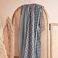 Atelier Brunette Gingham Double Cotton Gauze Fabric Smokey - per metre