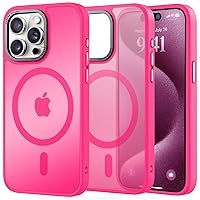Vooii Strong Magnetic for iPhone 15 Pro Max Case, [Compatible with Magsafe] [13FT Military Grade Drop Protection] Slim Shockproof Translucent Matte Case for iPhone 15 Pro Max 6.7 inch - Hot Pink