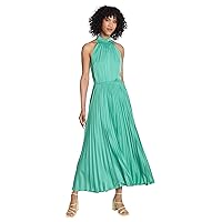 Maggy London Women's Plus Size Halter Maxi Dress with Pleated Skirt