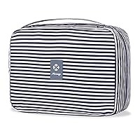 Narwey Hanging Travel Toiletry Bag Cosmetic Make up Organizer for Women Waterproof (B-Blue Stripe)