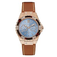 GUESS Limelight W0775L7 Blue/Rose Gold Tone/Brown One Size