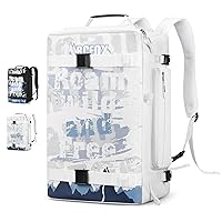 Hiking Backpack Multi-purpose Outdoor Bag 60L, Separated Large 3 Parts Storage with Dry Shoe Compartment Travel Daypack Water-resistant for Hunting Camping Trekking White