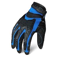 Ironclad EXO Motor Impact Glove; Work Gloves, TPR Impact Protection, (1 Pair), EXO2-MIGB-04-L,Black & Blue
