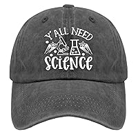 Y’All Need Science Cap USA Cowboy Hat Pigment Black Fishing Hat Gifts for Girlfriends Golf Cap