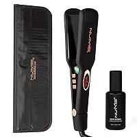 NuMe Megastar Hair Straightener Tourmaline Flat Iron Rose Gold, Watch Me Werk Thermal Heat Protectant and Thermal Pouch Heat-Resistant Flat Iron Case