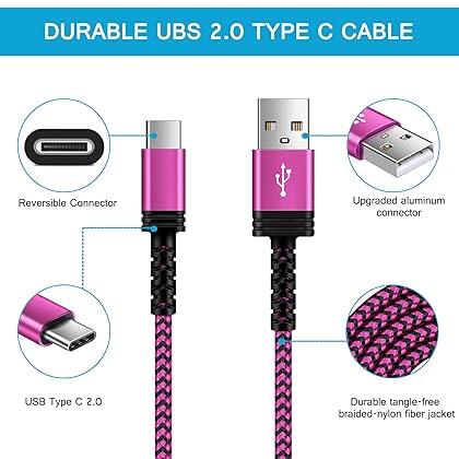 Samsung S23 Ultra USB Type C Cable Fast Charging,[3-Pack,10ft] Long USB C to USB A Android Phone Cable C Charger Cord Fast Charging for Galaxy A54/A14/A34/A53/A13/S23/S22/S21,Google Pixel 7/6a/6,Moto