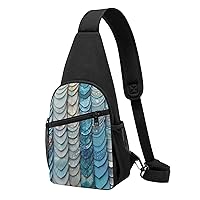 Sling Bag Crossbody for Women Fanny Pack Pearl Scales Chest Bag Daypack for Hiking Travel Waist Bag