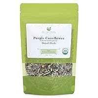 Biokoma Pure and Organic Purple Coneflower Dried Herb 50g (1.76oz) in Resealable Moisture Proof Pouch, USDA Certified Organic - Herbal Tea, No Additives, No Preservatives, No GMO