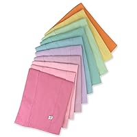 HonestBaby Organic Cotton Knit Burp Cloths Multipack, 10-Pack Rainbow Pinks, One Size