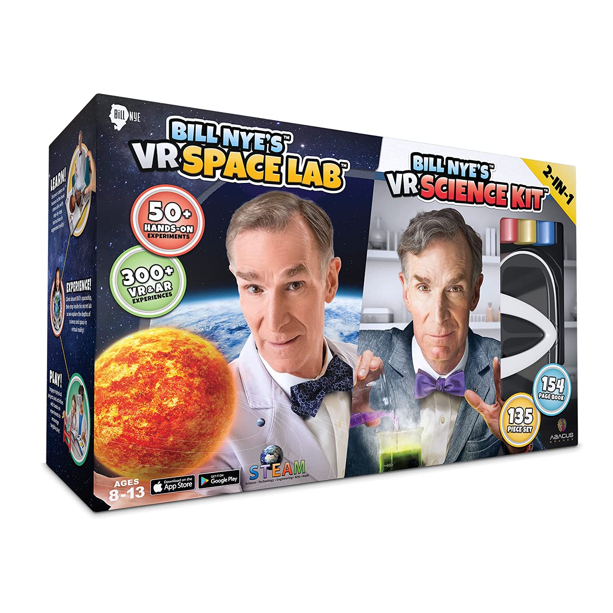 Abacus Brands Bill Nye's VR Science Kit and VR Space Lab - Virtual Reality Kids Science Kit, Book and Interactive STEM Learning Activity Set (2 in 1 Combo Pack)…
